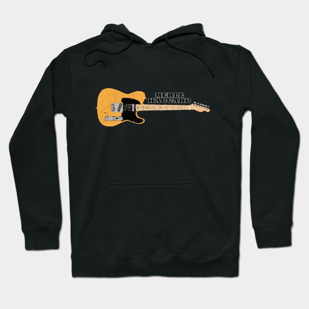 Merle Haggard Telecaster Electric Guitar Hoodie by Daniel Cash Guitar